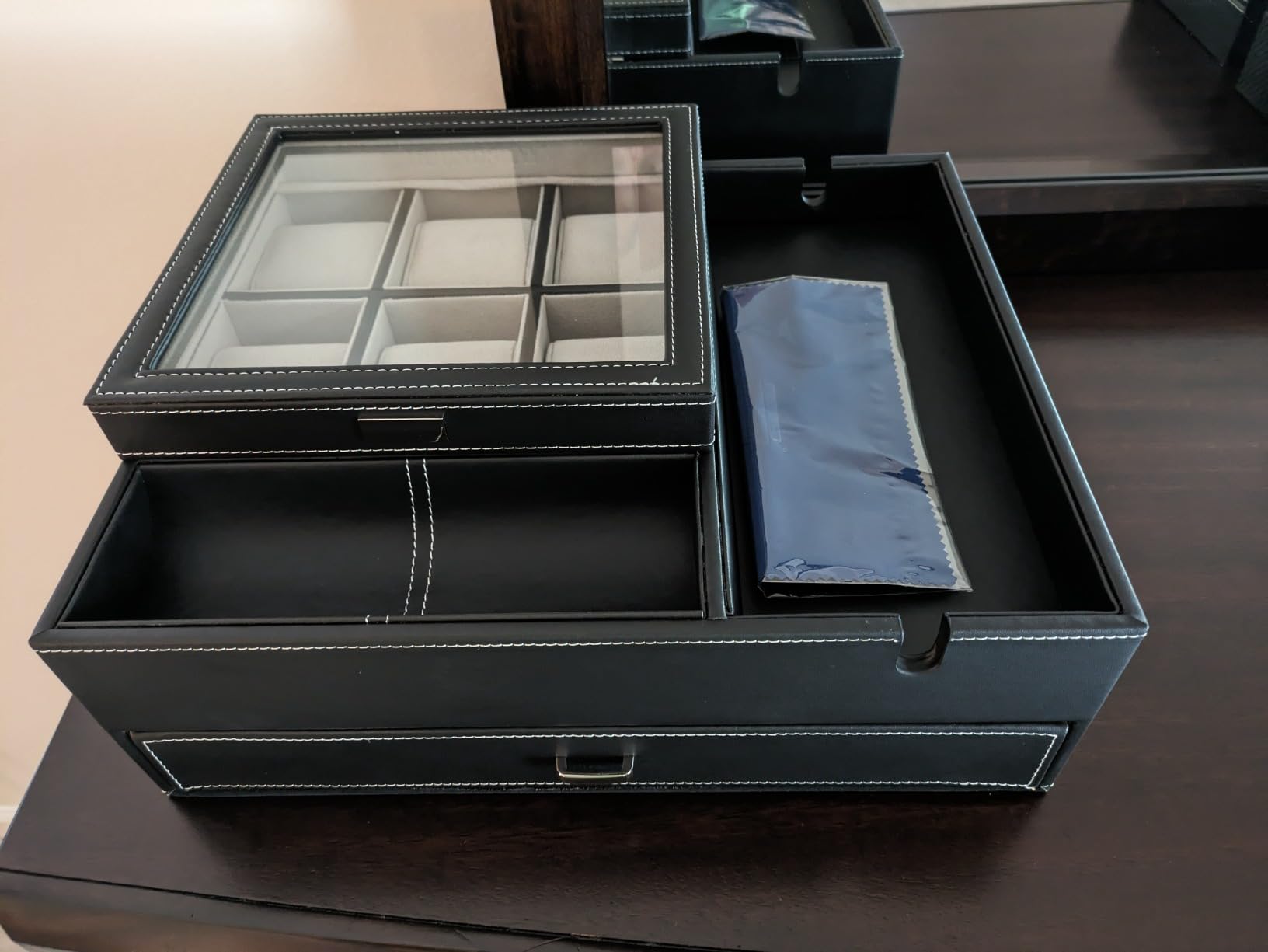 HOUNDSBAY Commander Dresser Valet Watch Box Case, Camo Gifts for Men, Mens Jewelry Box Organizer customer photo 2
