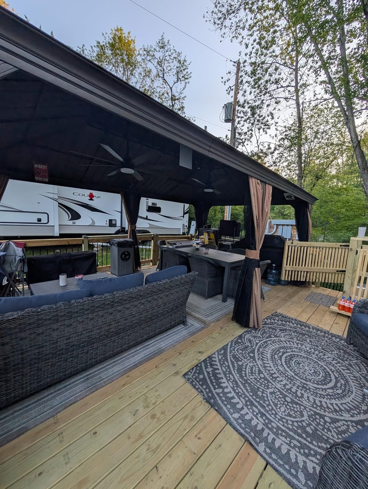 PURPLE LEAF Patio Hardtop Gazebo 12' x 20' Bronze Frame Double Roof Khaki | Built-In Drainage Keeps Dry, 5-Year Hardtop Protection, Permanent Structure, Weather Resistant, Galvanized Roof Lasts Longer customer photo 1