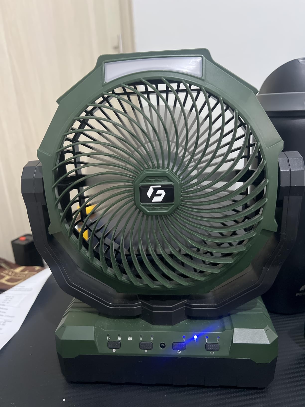 FRIZCOL 3-in-1 Camping Fan - Portable Fans Rechargeable - 24000mAh Battery Powered Fan with Light & Remote for Indoor, Outdoor, Tent, Travel, Fishing, Jobsite, Gifts for Men Dad Him - Green customer photo 2
