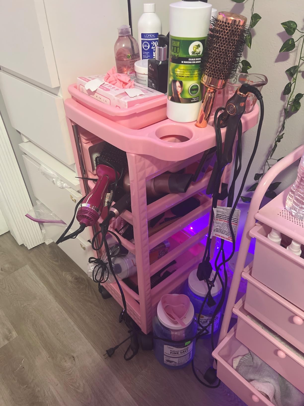 Paddie Esthetician Cart with Wheels, Salon Lash Spa Rolling Trolley Cart, White & Gold customer photo 1