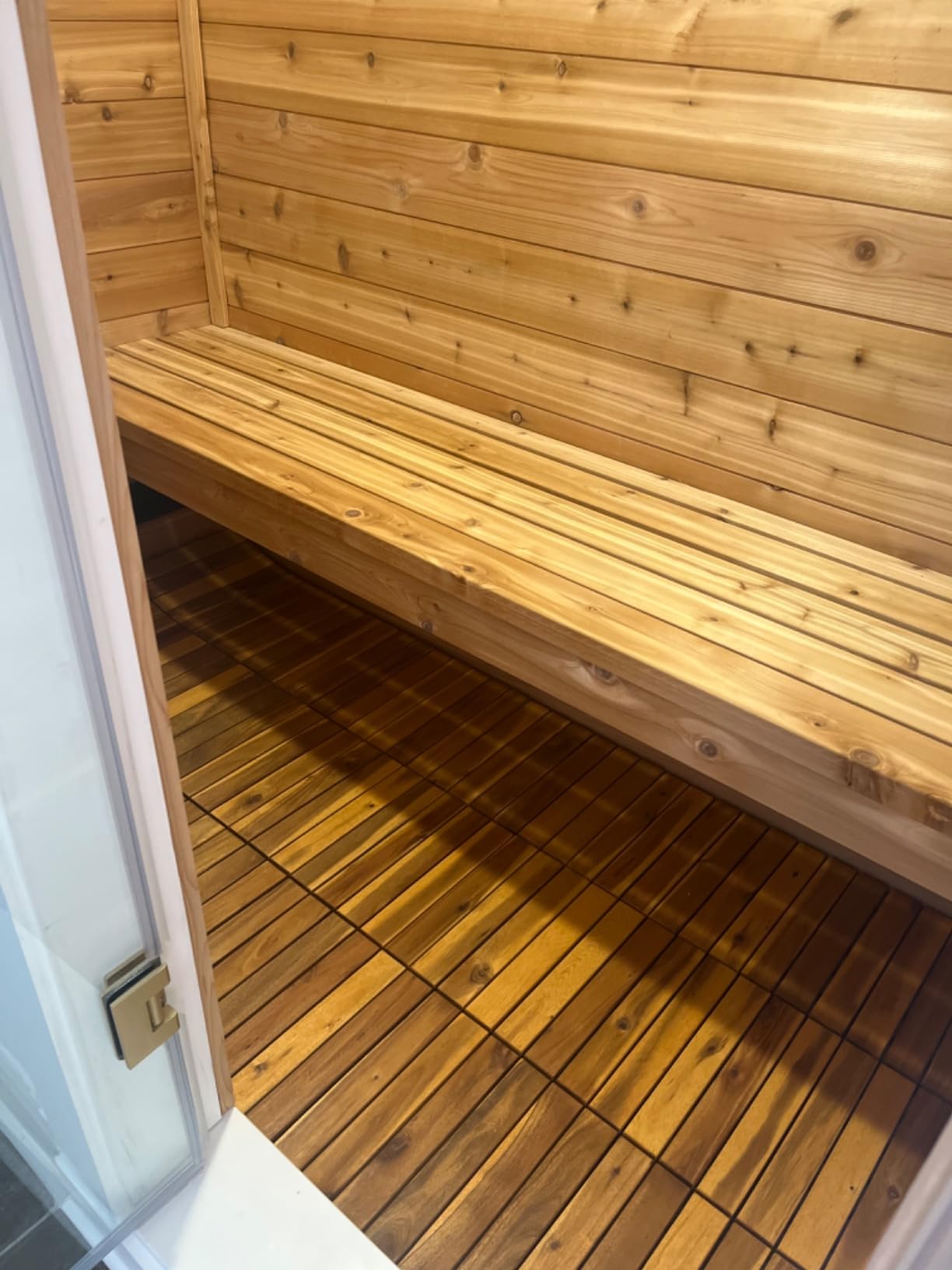 Majestick Goods 24-Pack Long Slat Acacia Wood Interlocking Deck Tiles | Easy Installation for Patio Flooring & Walkway with Raised Base Drainage, 12 x 12 x 0.9 Inch, 24 Count, Covers 24 Sq Ft customer photo 2