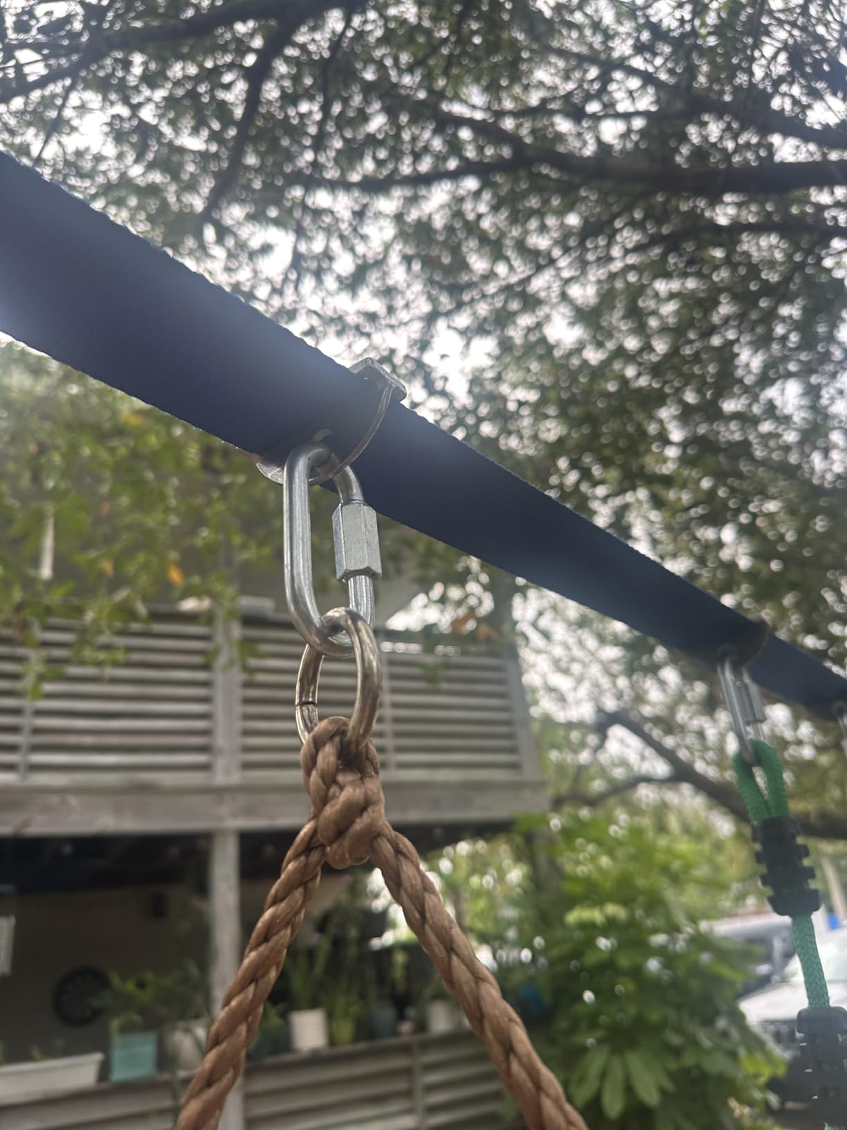 Ninja Warrior Obstacle Course for Kids Outside-Ninja Slackline 52ft with 11 Durable Obstacles-Climbing Net,Wheel, Warrior Gymnastics & Monkey Bars,Slack Lines for Backyard for Kids. customer photo 1