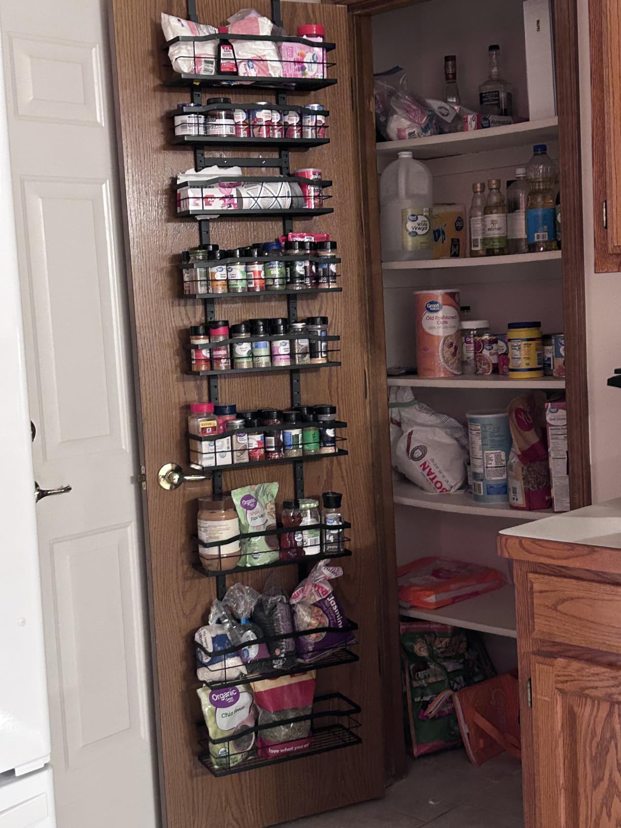 Moforoco White 9-Tier Over The Door Pantry Organizer, Pantry Organization And Storage, Metal Hanging Spice Rack Shelves Door, Home & Kitchen Essentials, Laundry Room Bathroom Organization customer photo 1