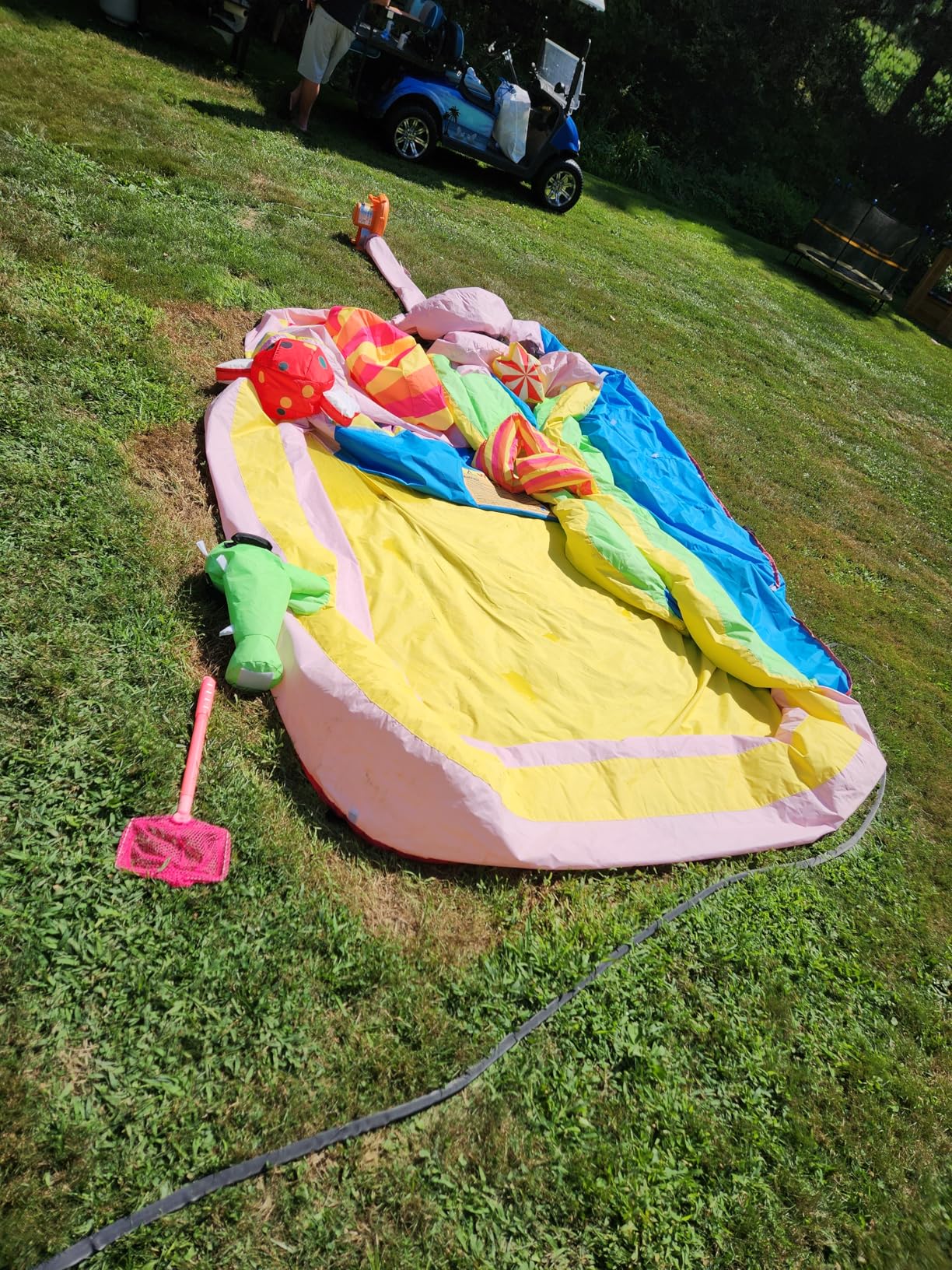 NBSPORT 6-in-1 Inflatable Water Slide Bounce House for Kids Ages 3-10, Candy Inflatable Water Park with Splash Pool, Climbing Wall, Basketball Hoop, 840D Oxford, 450W Blower for Backyard customer photo 2