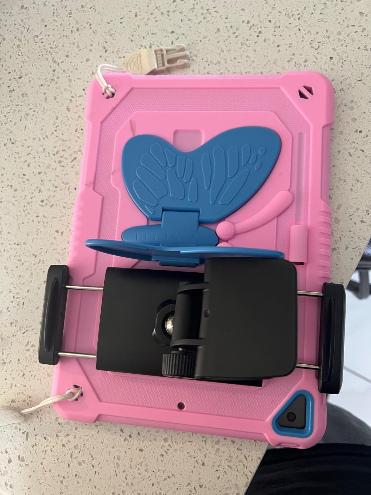 Charchendo [Custom Fit] Headrest Tablet Mount for Tesla Model Y & Model 3 | Integrated No-shake Holder fits iPad Pro Air Mini, Rock-solid backseat tablet mount for kids. Not for Tesla Model S/X customer photo 1
