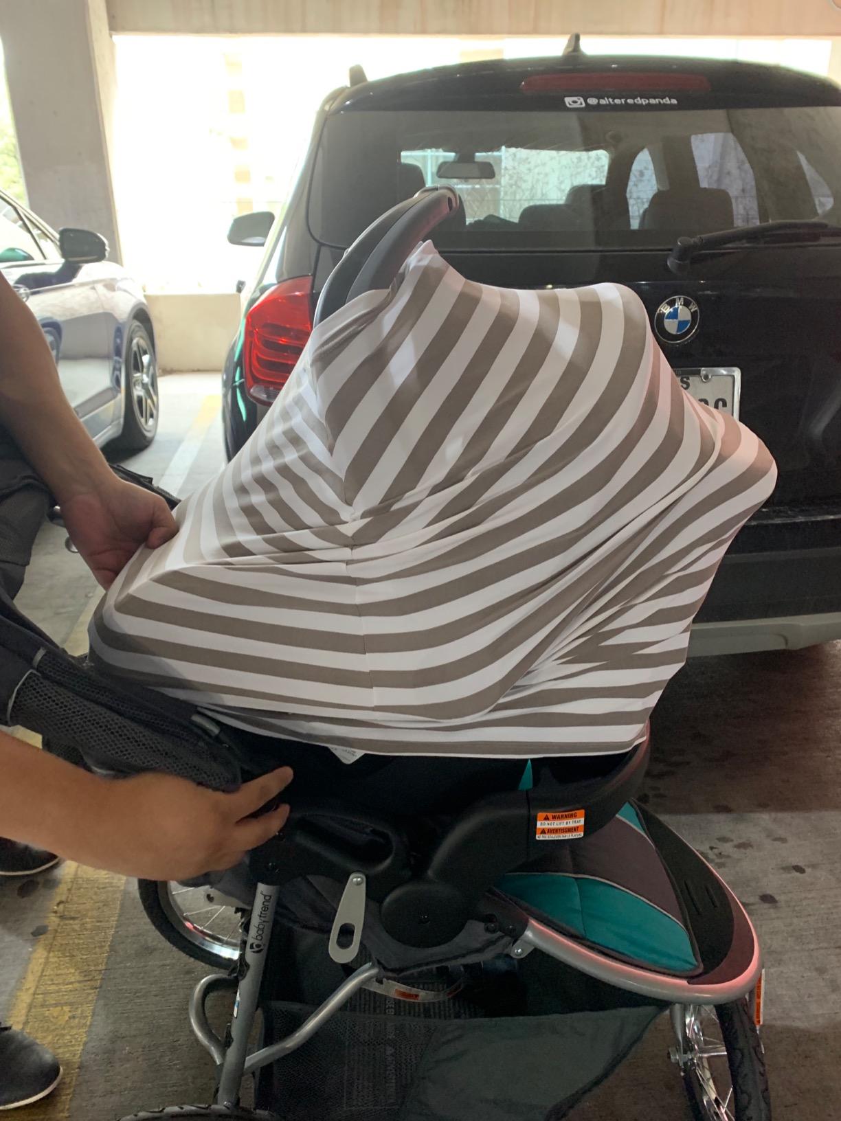 KeaBabies Nursing Cover, Multi Use Breastfeeding Cover (Herringbone) - Fits All Car Seat Cover Canopy, Stretchable Breast Feeding Covers for Women, Breathable, Lightweight, Soft customer photo 2
