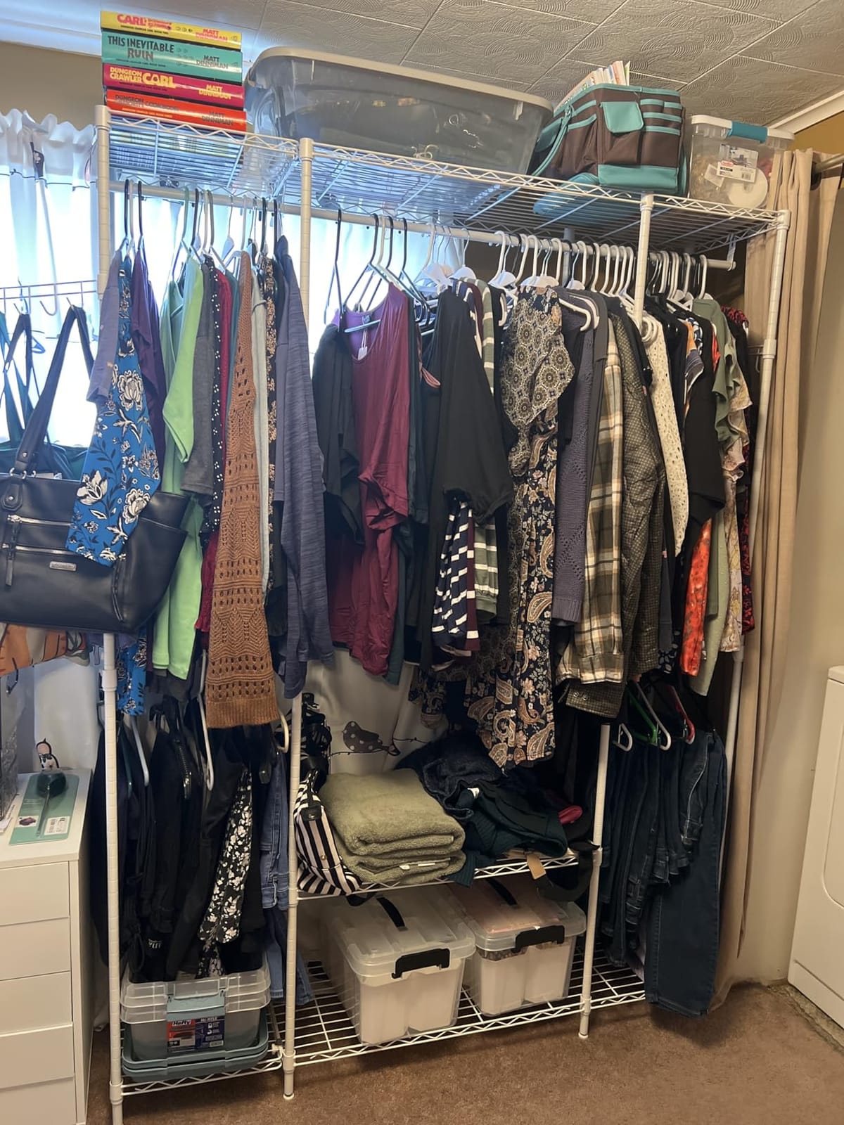 Ulif E3 Heavy Duty Garment Rack 4-Tier Freestanding Closet Organizer System | Metal Clothing Organization and Storage System for Clothes, Portable Wardrobe with 5 Shelves for Load 850lbs, Black customer photo 1