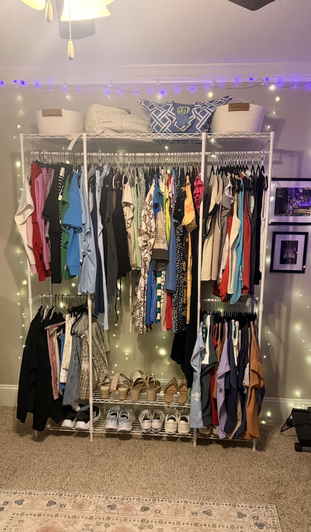 Ulif E3 Heavy Duty Garment Rack 4-Tier Freestanding Closet Organizer System | Metal Clothing Organization and Storage System for Clothes, Portable Wardrobe with 5 Shelves for Load 850lbs, Black customer photo 2