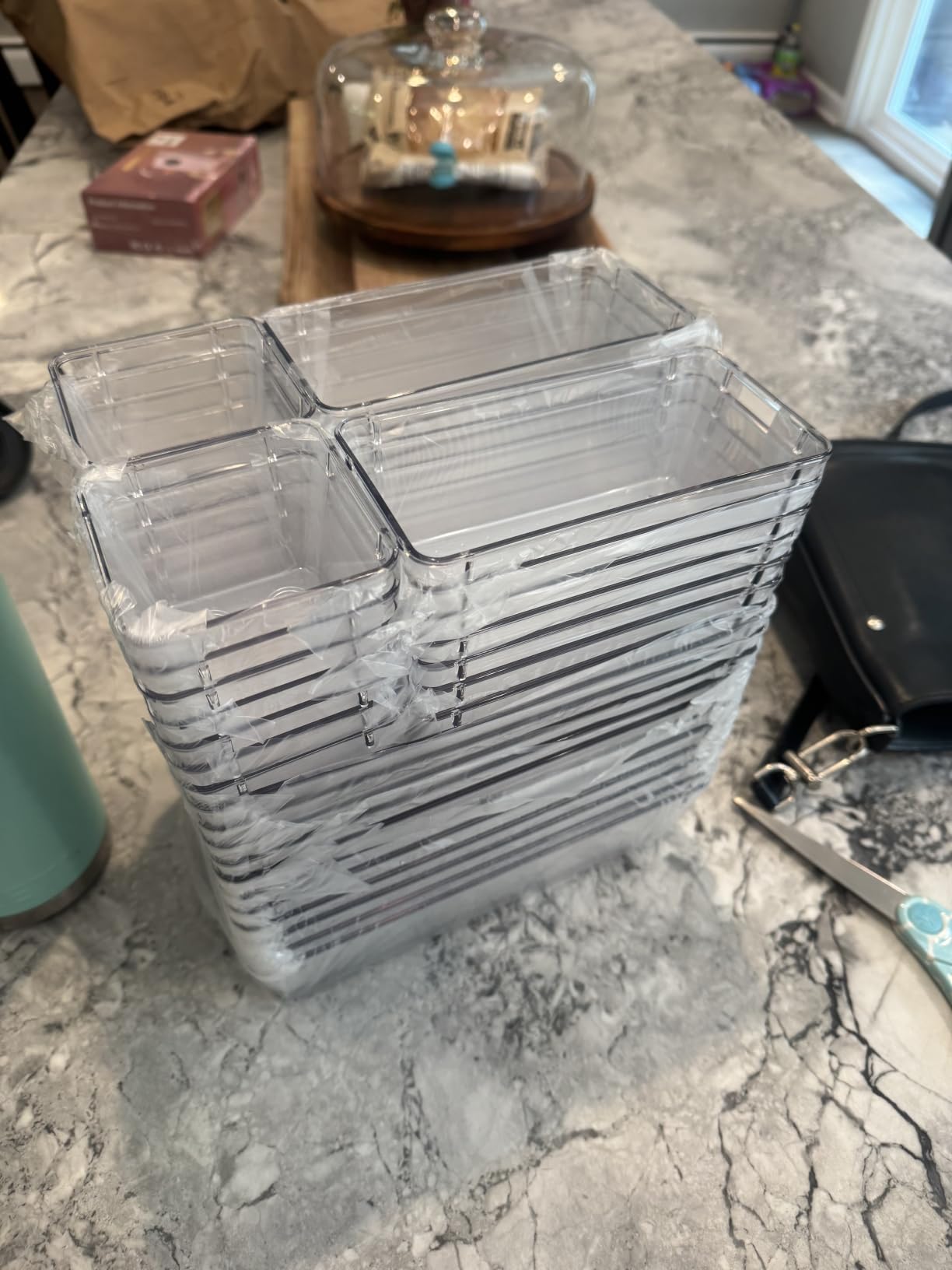 Vtopmart 44 PCS Clear Plastic Drawer Organizers Set, Vanity Organizer Trays - 4-Size Versatile Makeup Organizer, Non-Slip Storage Containers for Makeup, Jewelries, Bedroom, Kitchen Utensils and Office customer photo 2