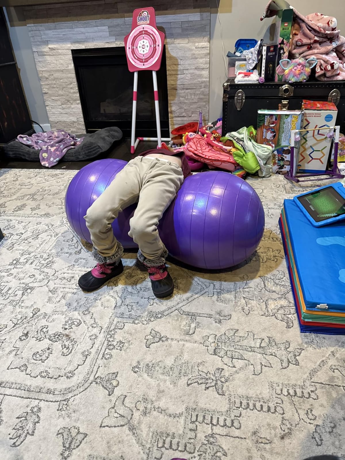 INPANY Peanut Exercise Ball for Labor, Physical Therapy & Fitness | Anti-Burst PVC, Load 1000 Lbs, Anti-slip, Labor & Birth Support, Pump Included, Sensory Seat, Kids & Adult, Home & Gym Use customer photo 1