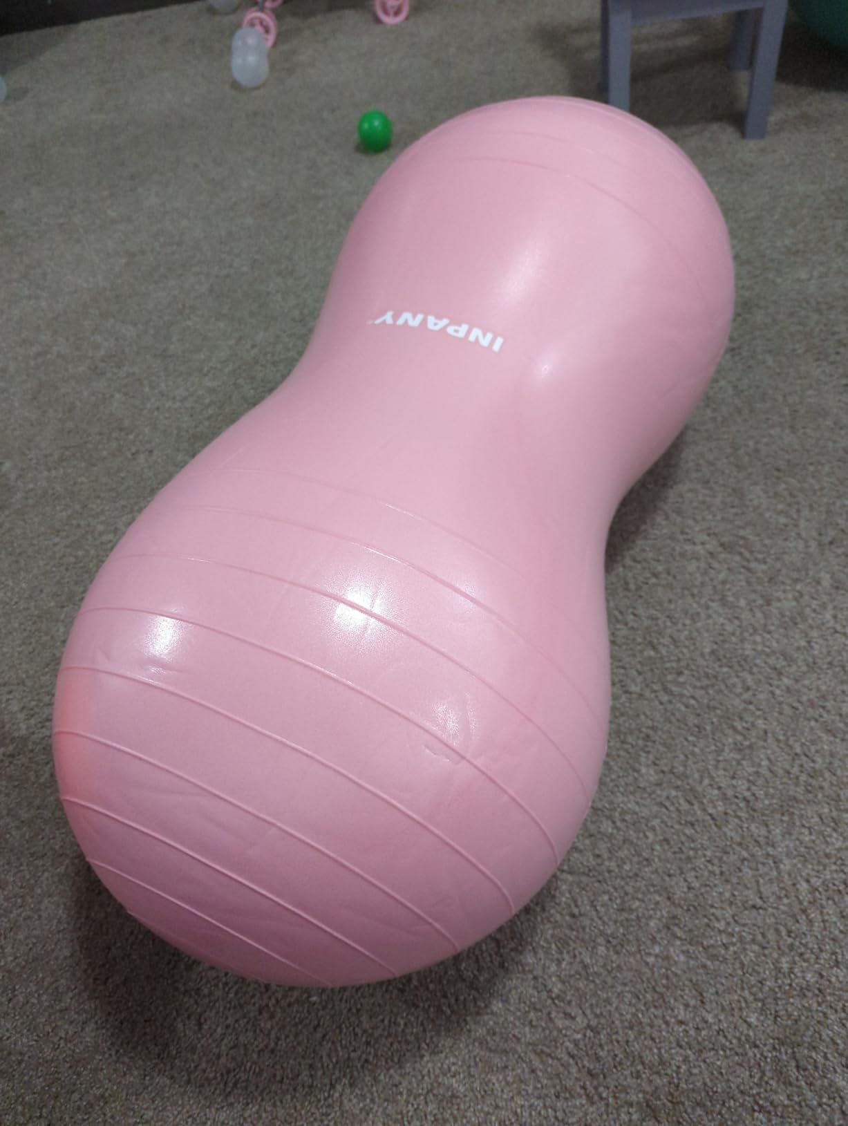 INPANY Peanut Exercise Ball for Labor, Physical Therapy & Fitness | Anti-Burst PVC, Load 1000 Lbs, Anti-slip, Labor & Birth Support, Pump Included, Sensory Seat, Kids & Adult, Home & Gym Use customer photo 2