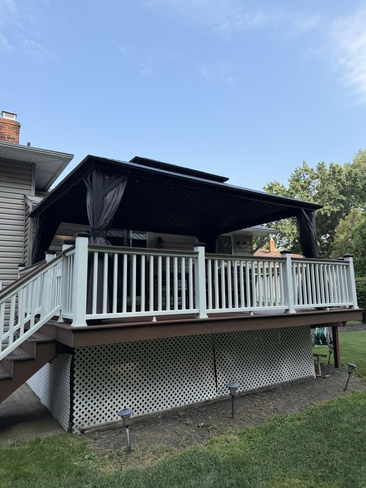 PURPLE LEAF 6' X 8' Hardtop Grill Gazebo for Patio Permanent Aluminum Barbeque Shelter Canopy with Ceiling Hook and Shelves Double Tiered Grey Outdoor BBQ Gazebo customer photo 1