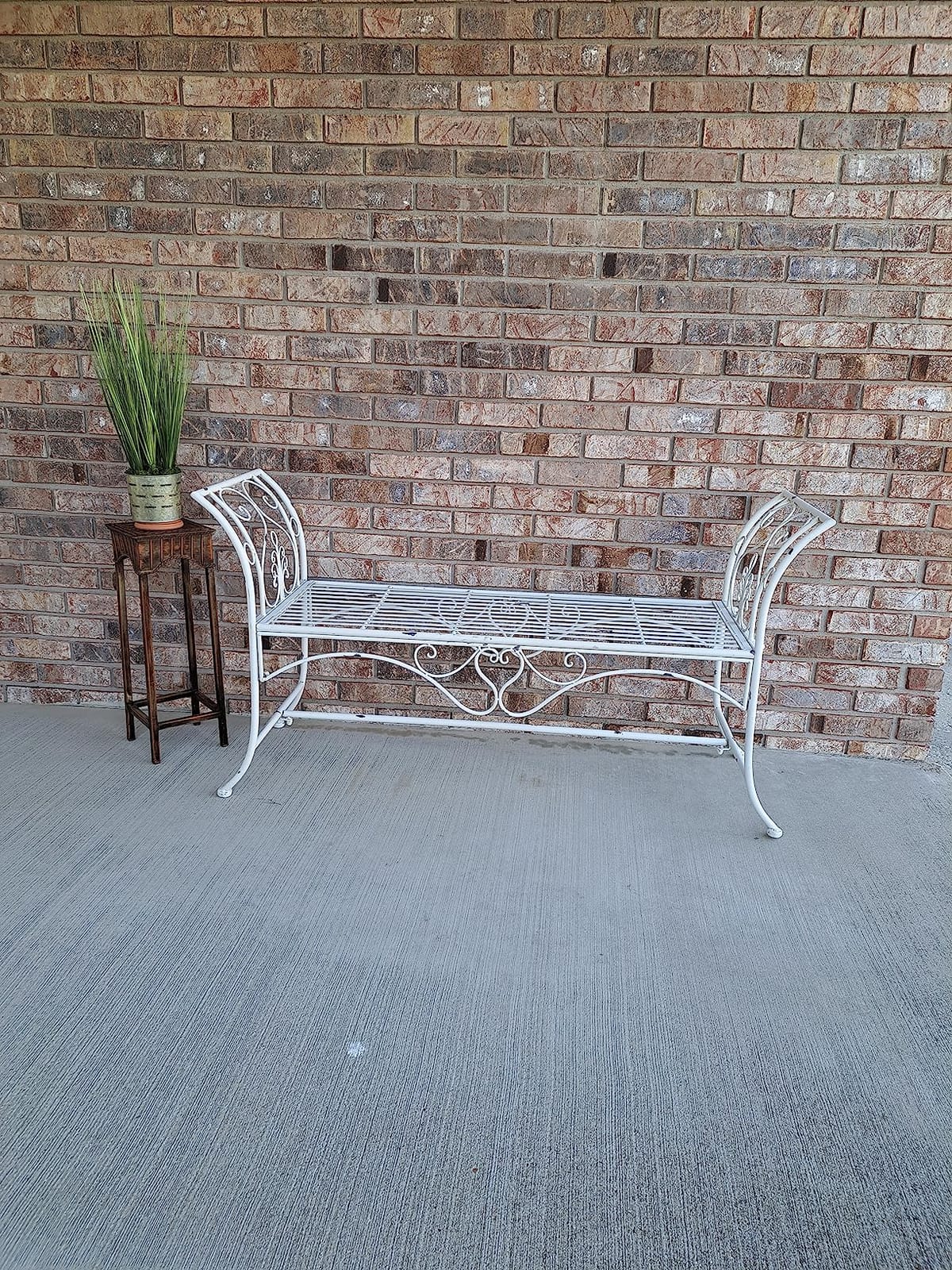SAFAVIEH Outdoor Collection Adina Victorian Antique Dark Green Wrought Iron 51-inch Wide Garden Bench customer photo 1