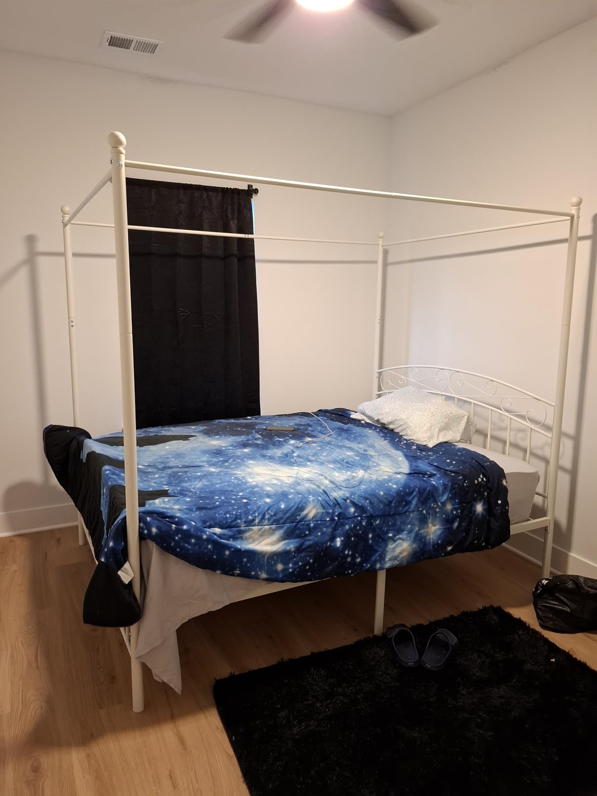 Full Size Canopy Bed Frame, Black | Four-Poster, Metal Platform Bed, Easy Assembly, Noise-Free, Headboard and Footboard, Sturdy Slat Support, No Box Spring Needed customer photo 2