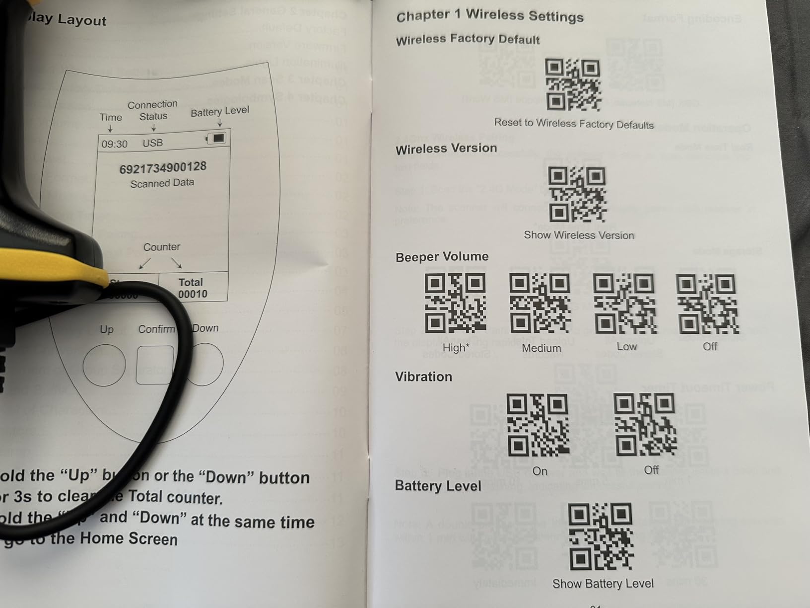 Tera Barcode Scanner Wireless with Screen: Pro Version 1D 2D QR with Setting Keypad Charging Cradle Works with Bluetooth 2.4G Wireless USB Wired Handheld Bar Code Reader HW0009 customer photo 2