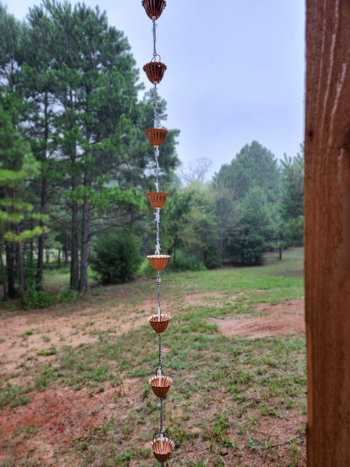12FT Rain Chains for Outside, Butterfly Rain Chain with 12 Cups | Adjustable Rain Catcher Chain with Bell for Eaves Drainage, Replacement for Downspout customer photo 2