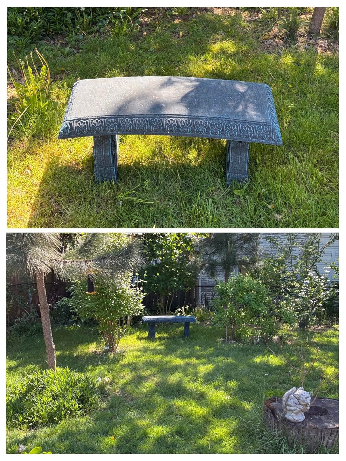 Arcadia Garden Products BE02 Fiberclay Garden, Outdoor Bench, Patio Seating for Front Porch Park Outside Furniture Decor, Gray customer photo 1