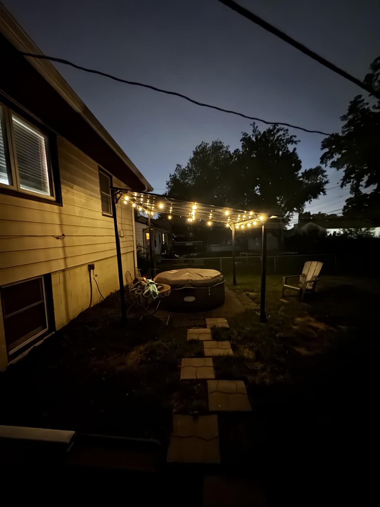 addlon 52FT(48+4) Solar String Lights Outdoor, Waterproof Dimmable 16+1 LED | Patio Lights with Remote & USB Charging, Timer, 3 Light Modes, Shatterproof, Solar Lights Outdoor for Camping Backyard Garden customer photo 1