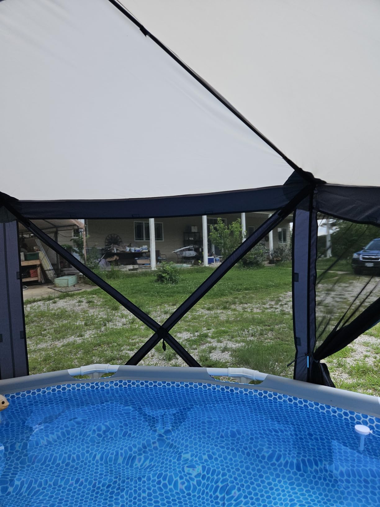 YITAHOME 12x12ft Camping Gazebo, Pop Up Canopy Outdoor Screen Tent | 6 Sided with Mesh Windows and Carry Bag for Camping, Picnic, Backyard Party Outside Activities, Gray customer photo 1