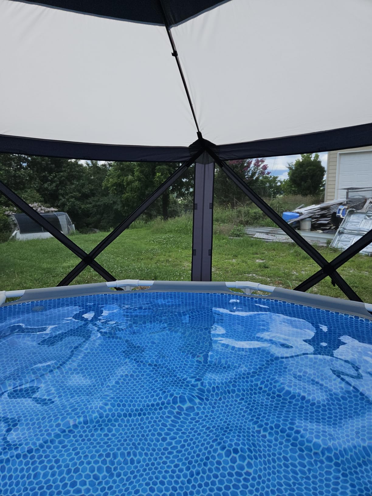 YITAHOME 12x12ft Camping Gazebo, Pop Up Canopy Outdoor Screen Tent | 6 Sided with Mesh Windows and Carry Bag for Camping, Picnic, Backyard Party Outside Activities, Gray customer photo 2