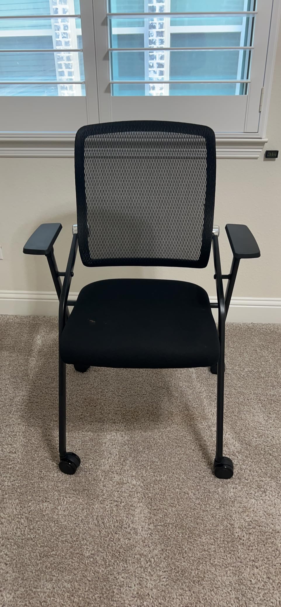 10 Pack Stackable & Foldable Conference Room Chairs with Lumbar Support, Armrest - Ergonomic Mesh Bouncing Back for Office Meeting, Conference, Reception and Training Room Chair customer photo 1