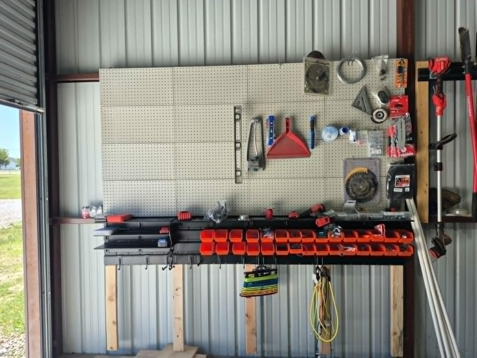 Ultrawall Metal Pegboard Wall Panels, Peg Boards for Garage Tool Storage | Heavy Duty Pegboard Tool Storage Kit for Home, Craft Room Black 4 Pcs customer photo 2