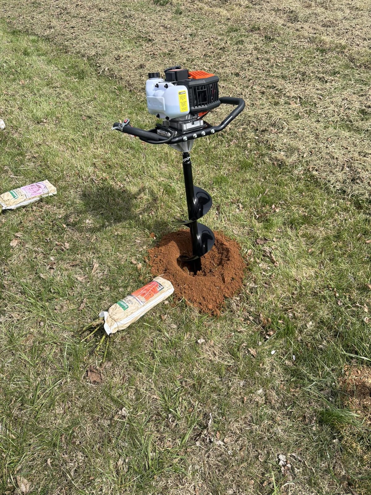 VEVOR Post Hole Digger, 43cc 1250W Auger Earth Digger, Gas-Powered (Fuel) | for Farmland, Garden, Plant, 8