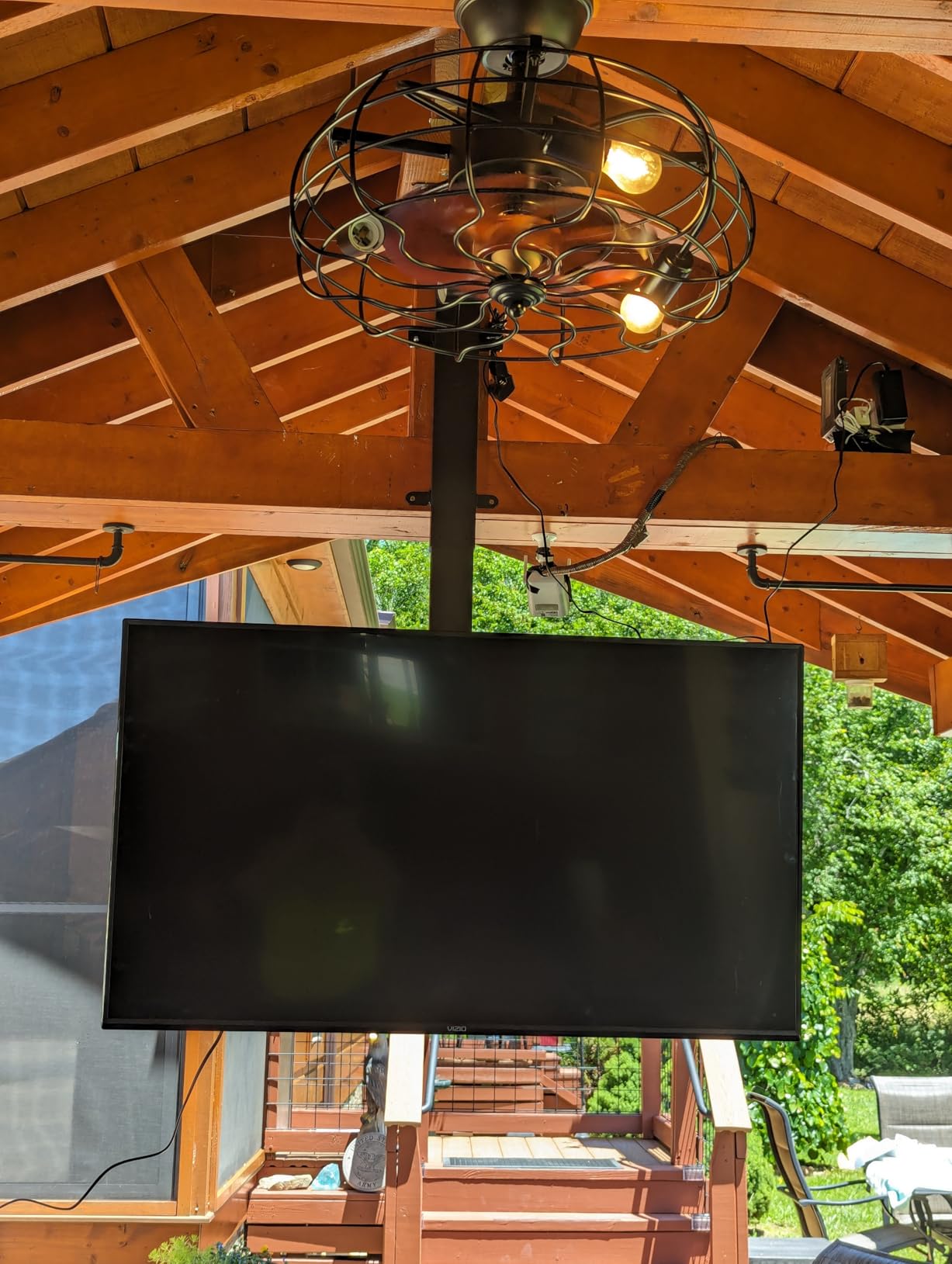 CO-Z Motorized TV Lift for 32 to 57 inch TVs up to 165lb & 400x400 VESA, Height Adjustable TV Stand & Wall Mount with Remote Control 30 Degree Tilt 120 Degree Swivel, Automatic TV Lift for Home Office customer photo 1
