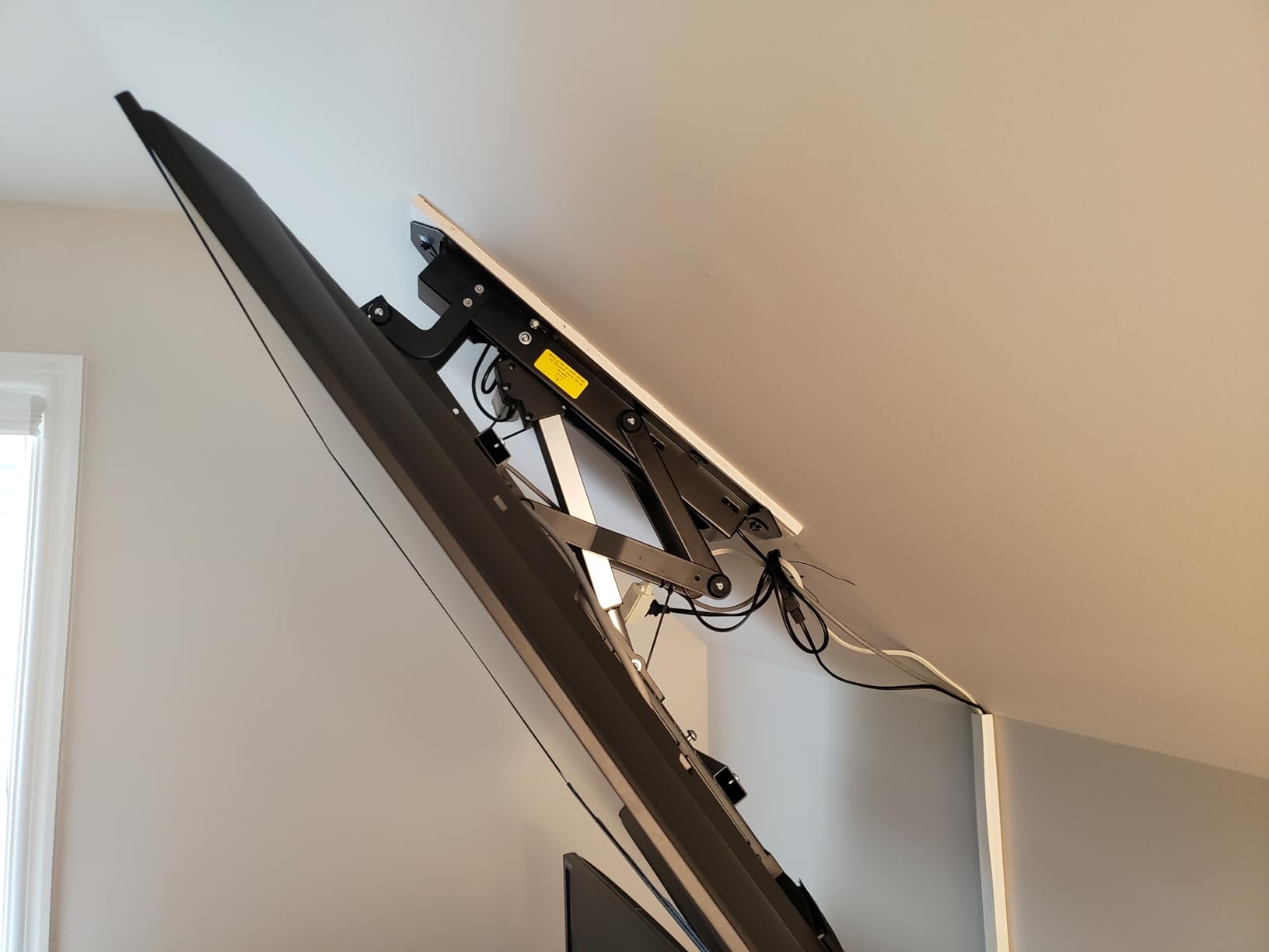 TOPSKY Motorized Ceiling TV Mount, 32-70 in TVs, 88 lb Capacity | Motorized flip down, 0-80 degree tilt, Supports 32-70 inch TVs up to 88 lbs, Fits flat and select angled ceilings customer photo 2