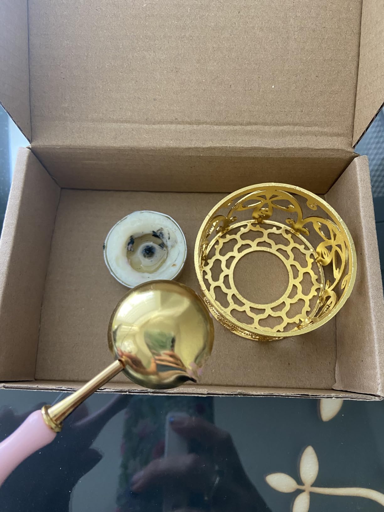 Metal Wax Seal Warmer Kit with Spoon and Stirring Stick, for Wedding Wax Envelope Seal Stamp (Rose Gold Bird's Nest Stove) customer photo 2