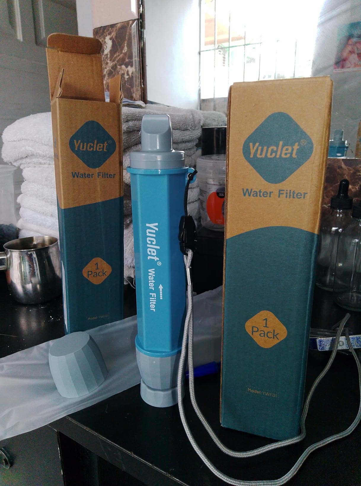 Yuclet Emergency Water Filter Straw for Survival, Camping & Hiking, 4 Pack | 0.1 Micron Hollow Fiber, Reusable & Portable, 1300 Gallons customer photo 2