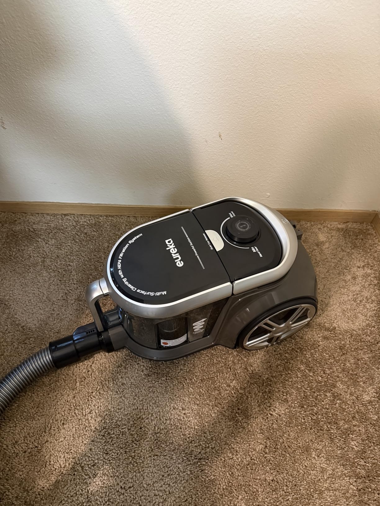 Eureka Bagless Canister Vacuum Cleaner, NEN180 WhirlWind, Lightweight, 1000W, HEPA, Auto Cord Rewind, 2-in-1 Vac for Hard Floors, Carpets, & Pet Hair customer photo 1