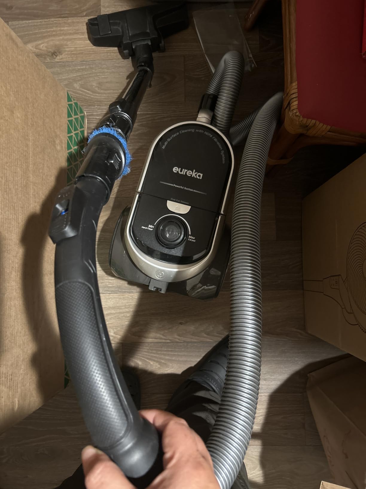 Eureka Bagless Canister Vacuum Cleaner, NEN180 WhirlWind, Lightweight, 1000W, HEPA, Auto Cord Rewind, 2-in-1 Vac for Hard Floors, Carpets, & Pet Hair customer photo 2
