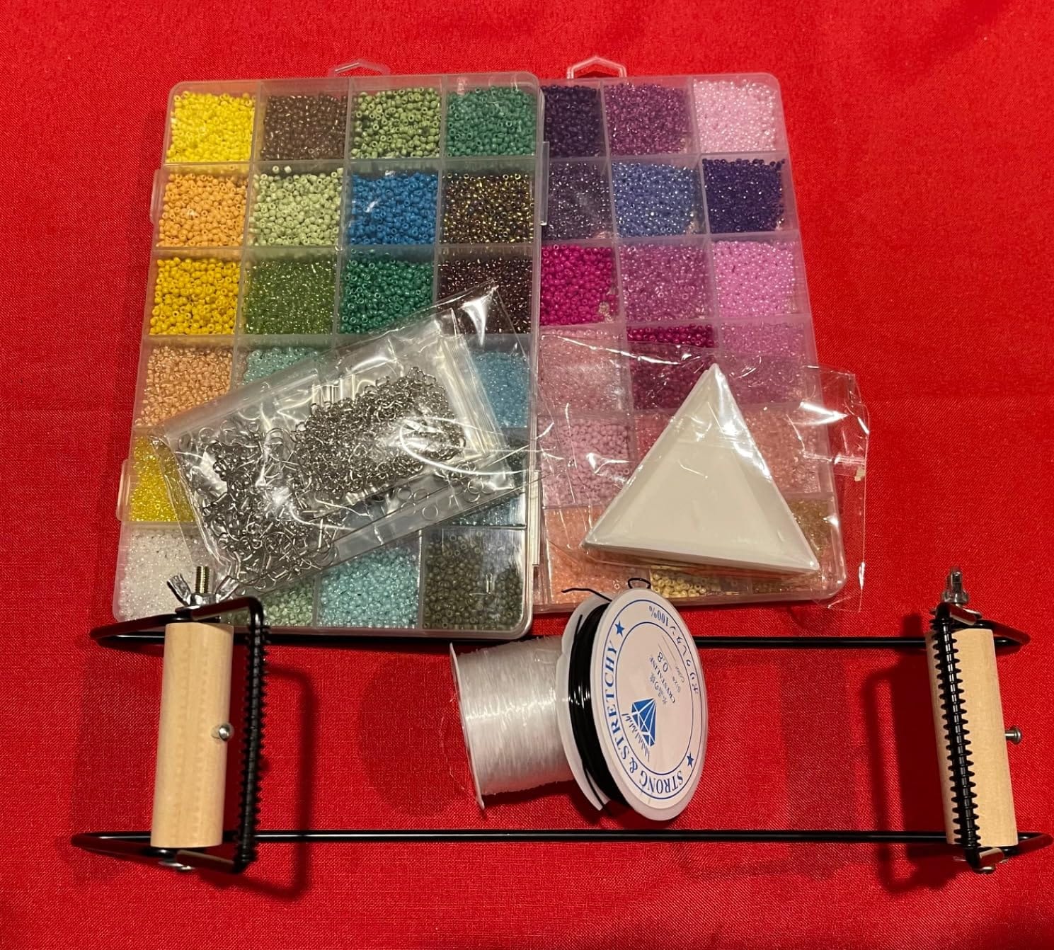 Jexine Bead Loom Kit for Adults 24000 Pc 48 Color 2mm Glass Seed Beads | Includes Metal Frame, Threads, Clasps, Hooks, Bracelet Earring Necklace Making, Christmas DIY Craft Gifts for Women customer photo 2