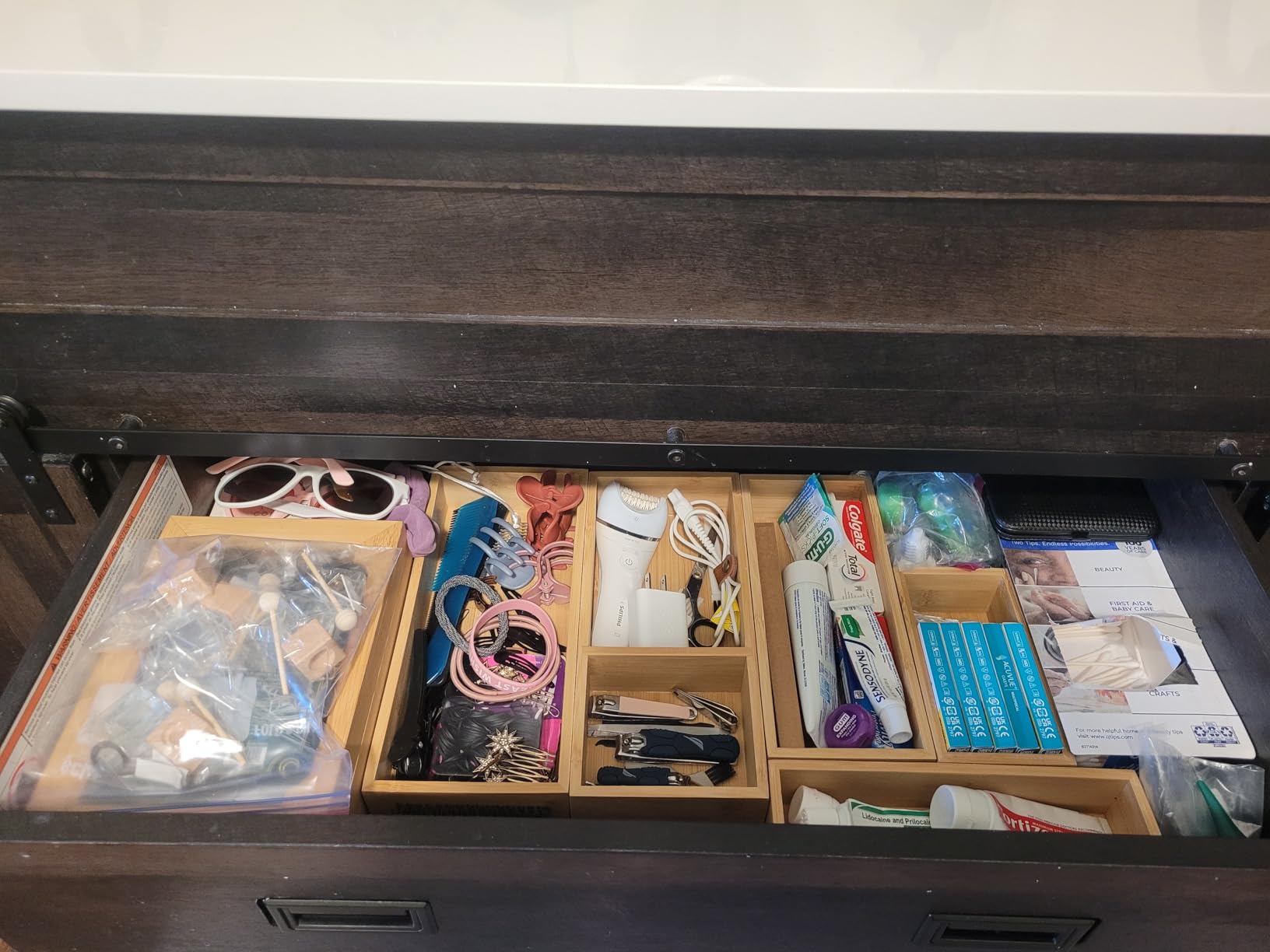MapleGrace Bamboo Drawer Organizer Set, Individual Wood Storage Organizers - 5 PCS Multi-Use Junk Drawer Divider, Storage Trays Containers for Kitchen, Bathroom, Office Desk, Makeup, Jewelry, Utensils customer photo 2