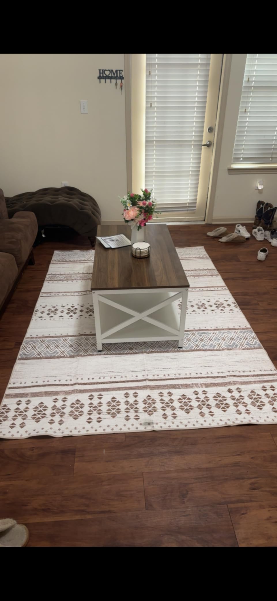 8x10 Washable Area Rugs for Living Room Boho Bedroom Rug Black/Brown | Vacuum Friendly, Machine Washable, Non-Slip Rug, Stain Resistant, Moroccan Geometric, Low Pile Carpet, Dining Room Kitchen customer photo 2