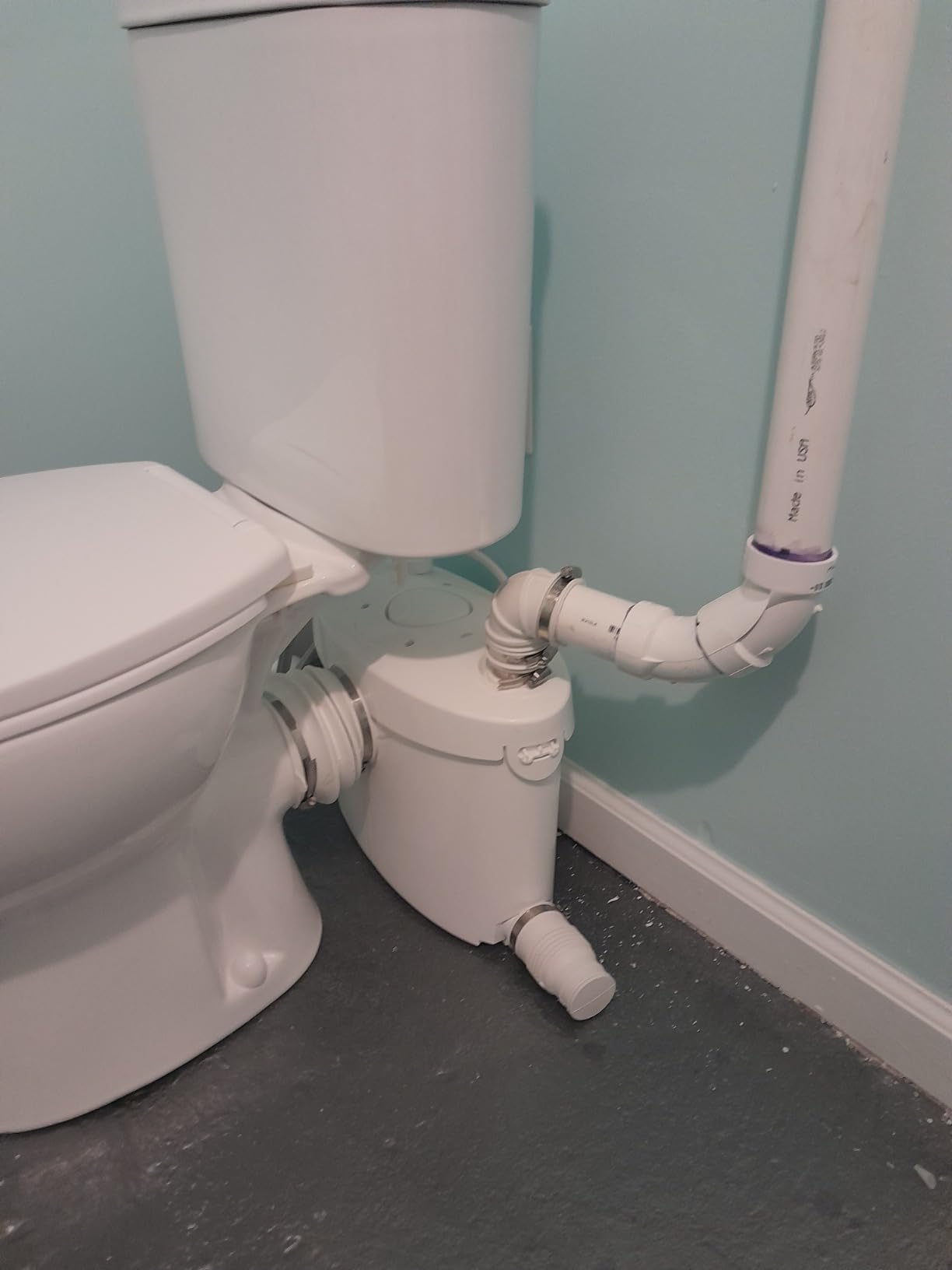Simple Project 600w Macerating Toilet System, Silent & Powerful | Upflush Upflow Toilet for Basement Included Macerator Pump with Ac Vent & 4 Water Inlets for Bathroom, 2-piece Kit customer photo 1