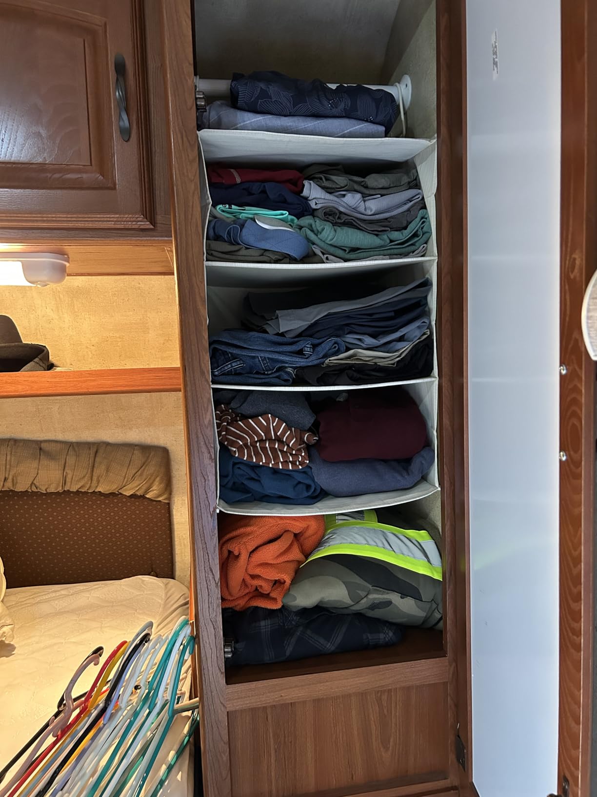 StorageWorks Hanging Closet Organizer, 6-Shelf with 2-in-1 Design, Ivory | Maximize Closet Space with Reinforced Shelves, Small Closet Storage Solution for Bedrooms, Dorms and RVs, Jumbo customer photo 1