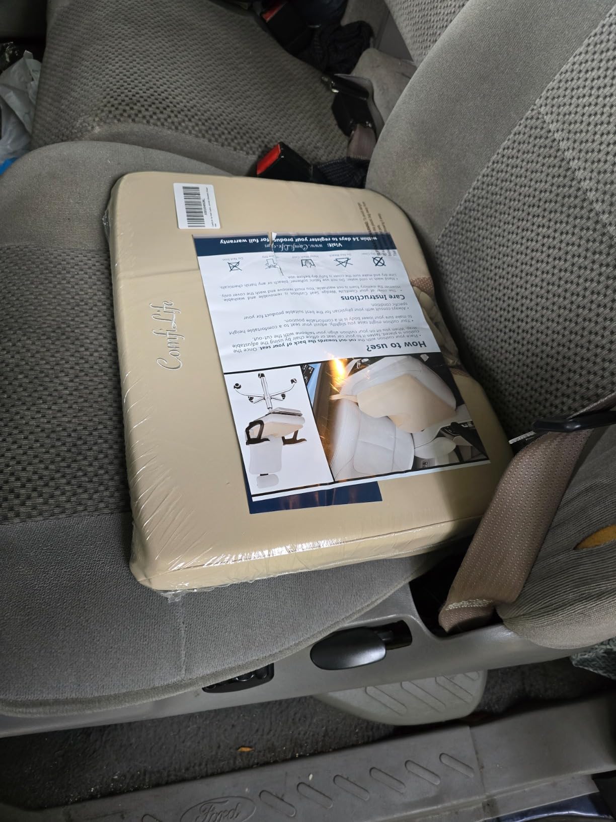 ComfiLife Car Seat Cushion - Premium Wedge 100% Polyurethane Foam Car Cushions for Driving - Auto Seat Cushion - Back & Sciatica Pain Relief for Long Drives customer photo 1