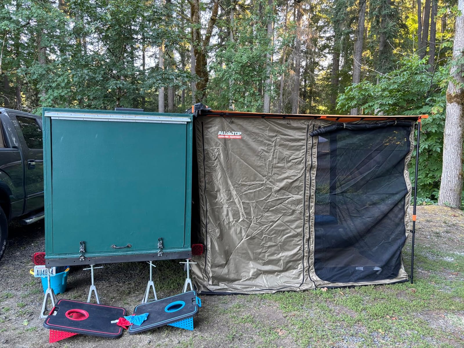 ALL-TOP Awning Room with Floor 8.2' x 8.2' Rip-Stop 210D Oxford Awning Tent with Bug-Resistance Mesh, Waterproof Sun Shelter for Overland, Camping(Room Only) customer photo 2