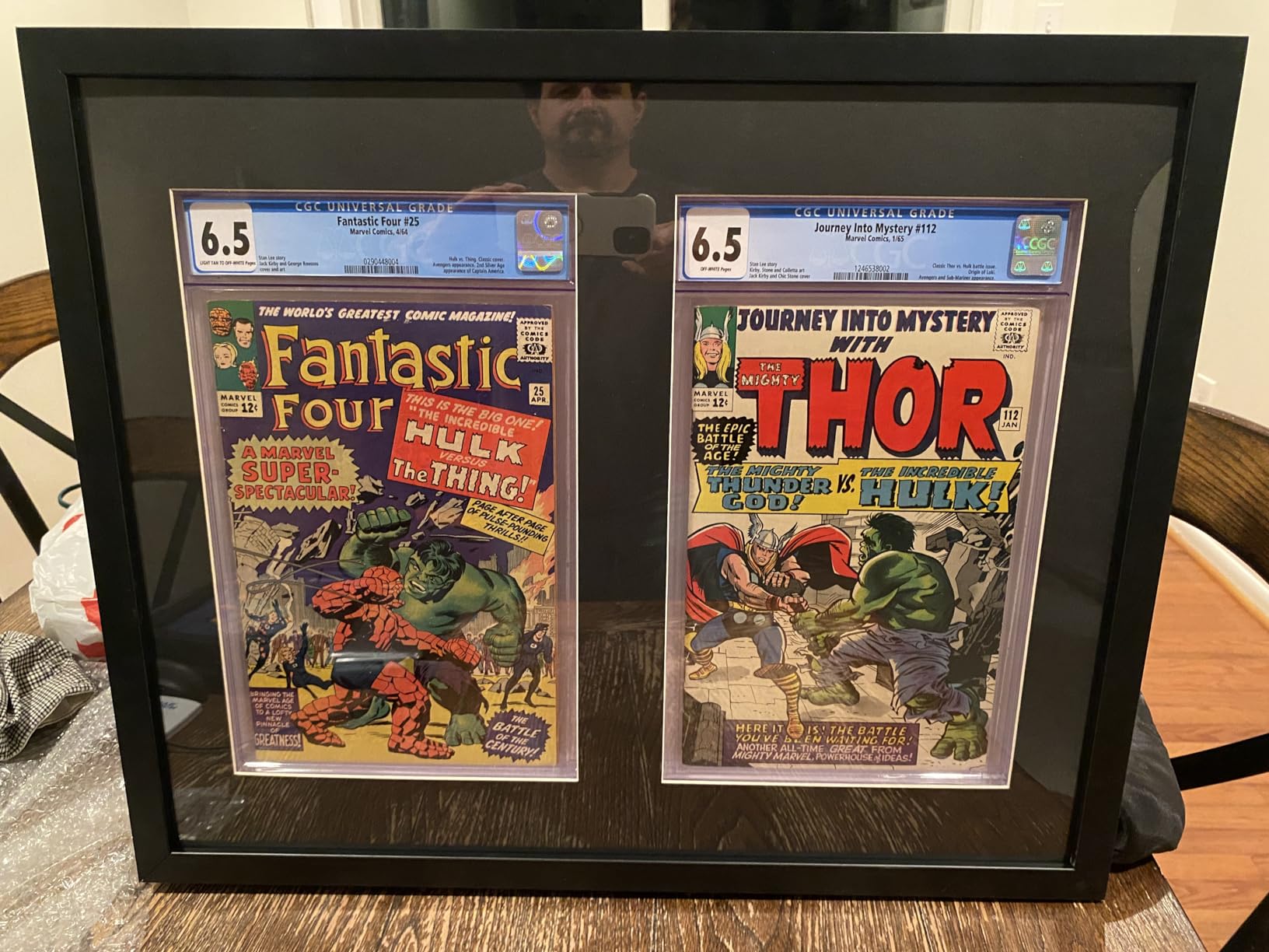 Comic Book Frame Wall Display with Mat for 6 CGC, CBCS OR PGX Graded Comics - White Comic Frame for 8.125x13 Comics customer photo 1