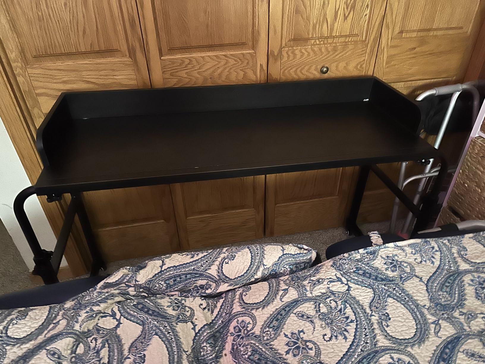 TigerDad Overbed Table with Wheels Overbed Desk Over Bed Desk King Queen Bed Table Overbed Laptop Table Over Bed Table with Wheels (Gray) customer photo 1