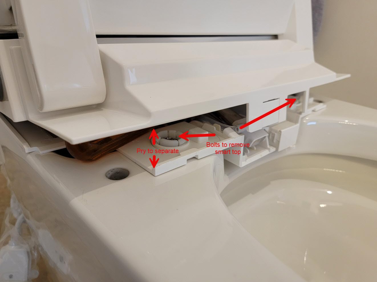 LOUPUSUO Smart Toilet with Bidet Built In with Warm Water Sprayer and Dryer | Foot Sensor Operation, Heated Seat toilet with LED Display for Bathroom, Auto Dual Flush customer photo 2