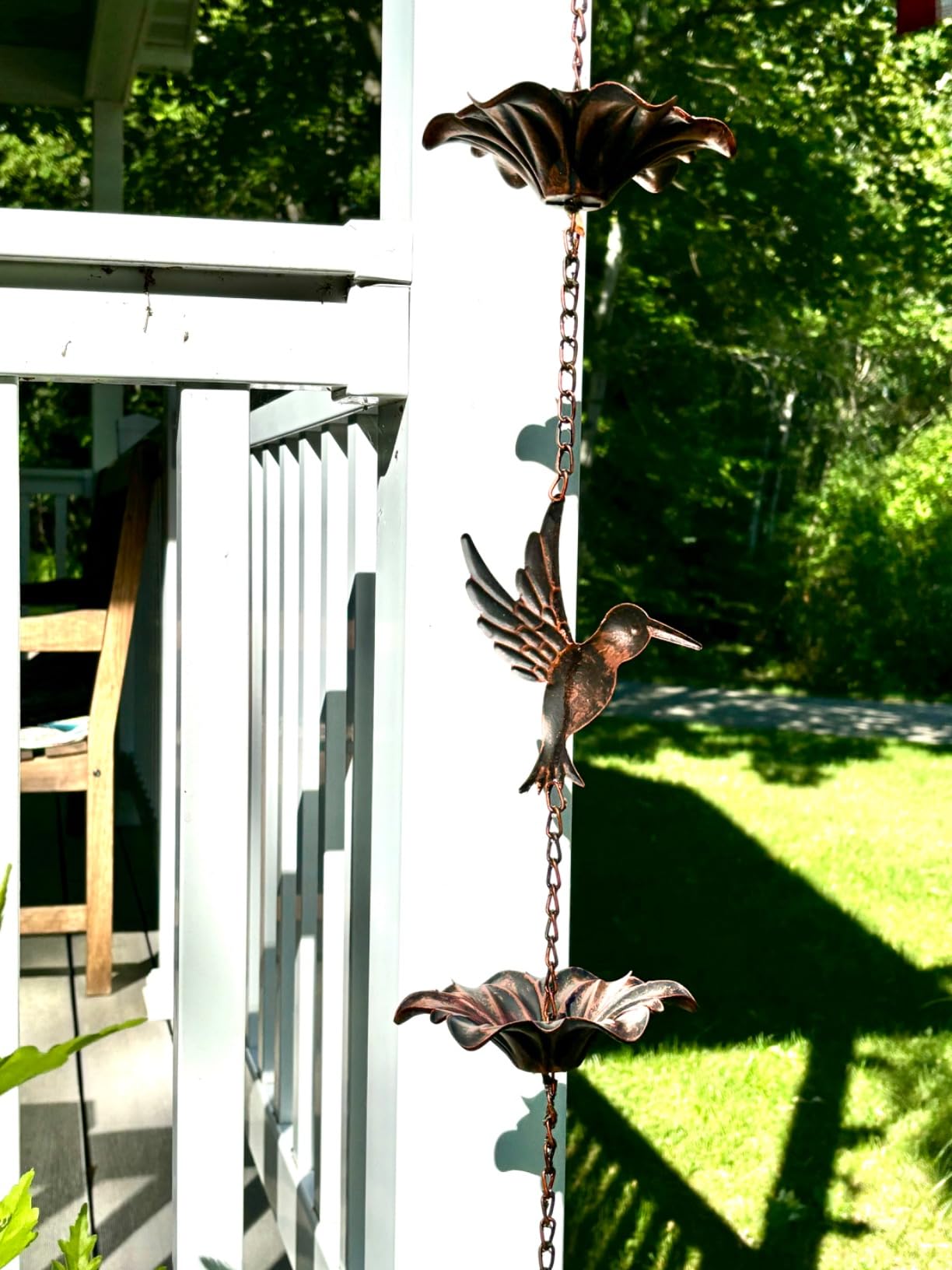 8.5FT Hummingbird Rain Chain,Rain Chains for Outside,Rainwater Catcher Chains, Outdoor Garden Yard Decor customer photo 1