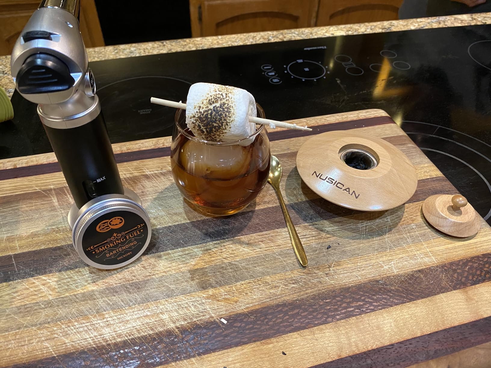 Cocktail Smoker Kit with Torch, 6 Flavors Wood Chips for Whiskey and Bourbon, Old Fashioned Smoker Kit for Infused Cocktail, Cheese, Salad and Meats, Gifts for Men, Dad and Boyfriend (No Butane) customer photo 1
