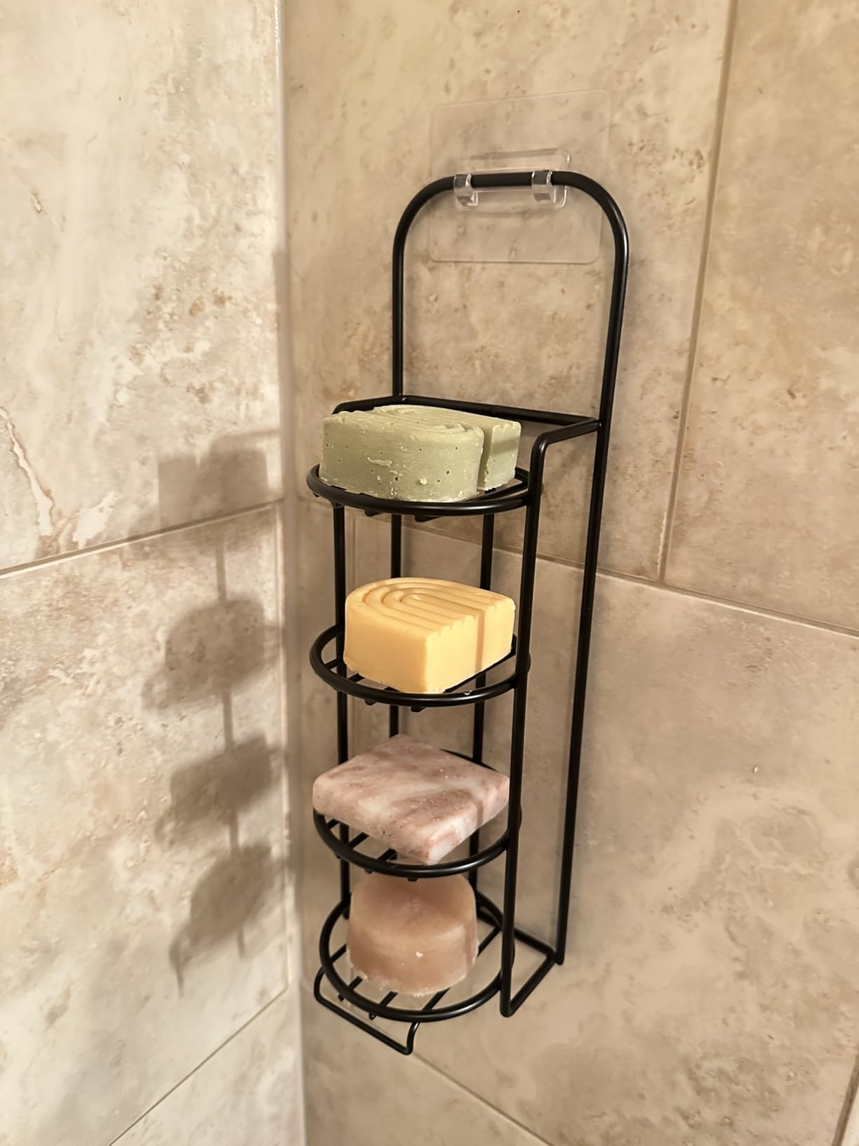 SpaceAid 5 Tier Shampoo Bar Holder for Shower, Self Draining Soap Bar Holders Caddy for Bathroom Wall and Kitchen Sink, Shampoo Bar Dish Rack, Stainless Steel Bar Soap Holder (Black) customer photo 1