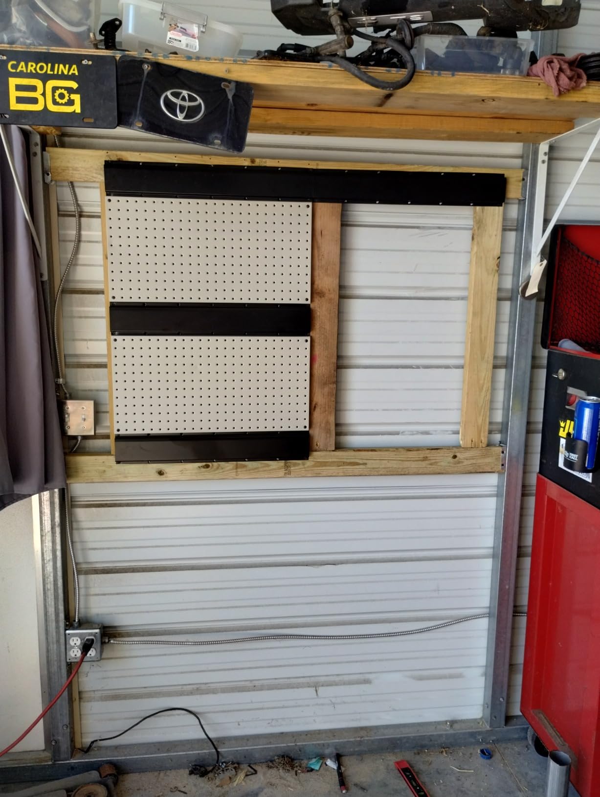 Pegboard Wall Organizer, 48 X 36 inch Garage Storage Pegboard | Metal Peg Board with Hooks & Storage Bins, Tool Panel Organizer, 72pcs Black customer photo 2