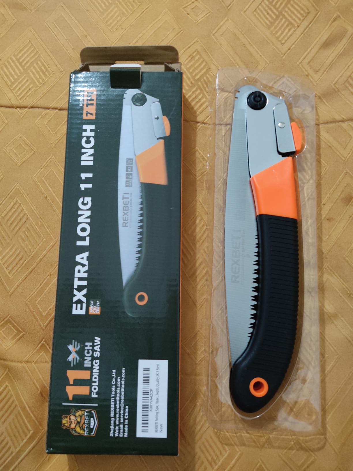 REXBETI 14-Inch Camping Saw, Extra Long Folding Hand Saw for Tree Trimming | 5.5 TPI Staggered Teeth Folding Saw with SK5 Steel Blade for Green Wood, Branches and Firewood Cutting, Camping, Bushcraft customer photo 2
