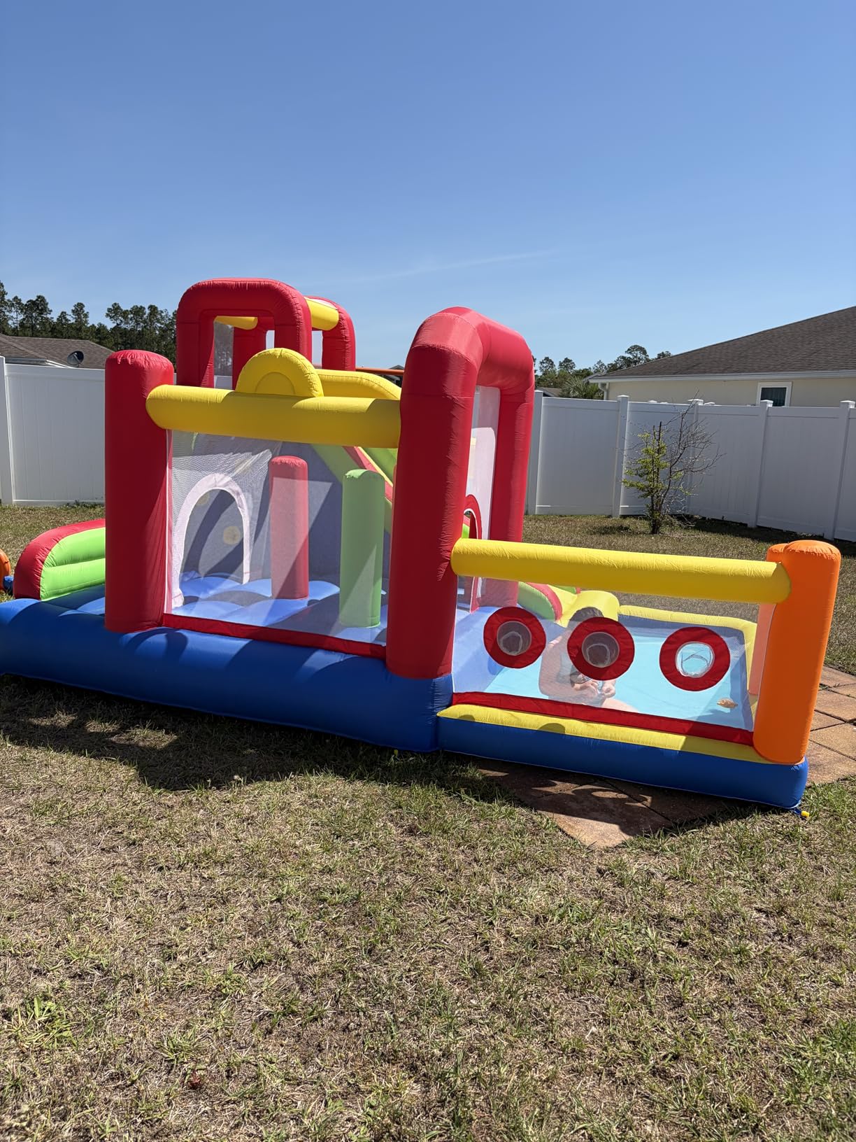 Hongcoral Bounce House, Inflatable Bounce Castle with Blower for Kids, Blow Up Jumping Bouncer with Slide, Climbing Wall, Obstacles, Trampoline, Ball Pit Pool for Indoor Outdoor customer photo 1
