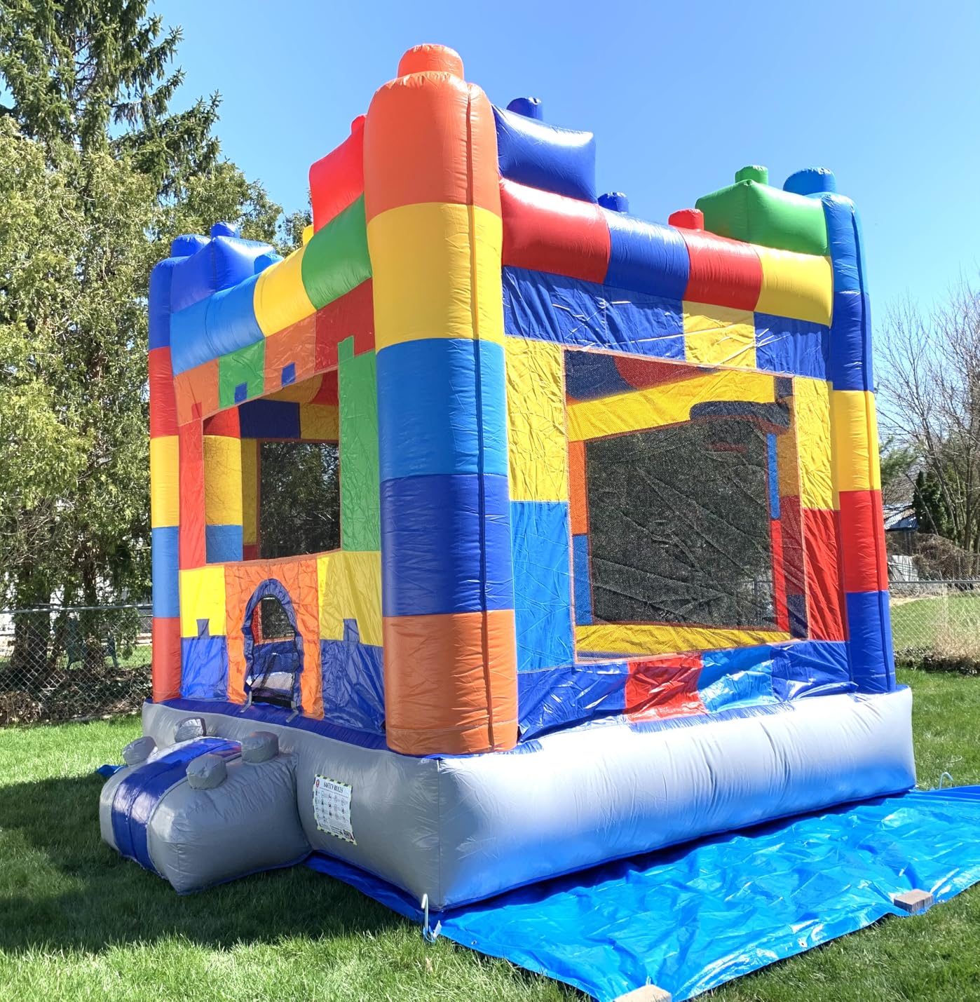 13'x15' Commercial Bounce House with Blower & Basketball Hoop; Durable 13' Tall Marble Vinyl Inflatable Jumper for Kids and Adults, Rental Quality, Indoor & Outdoor customer photo 1